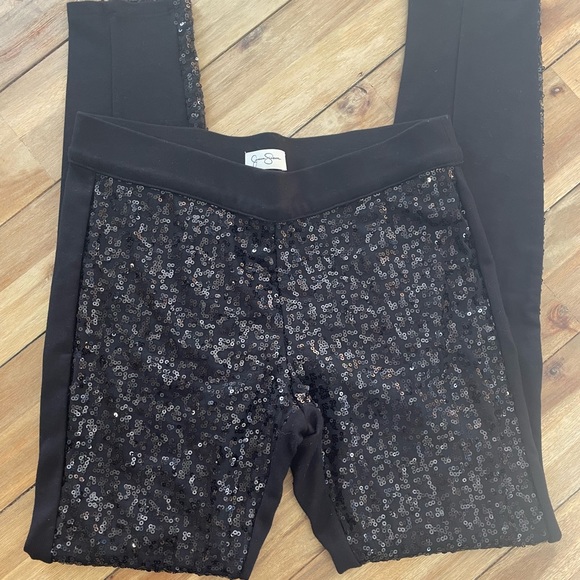 SOLD Jessica Simpson sequin front leggings, black, size large - Picture 4 of 4